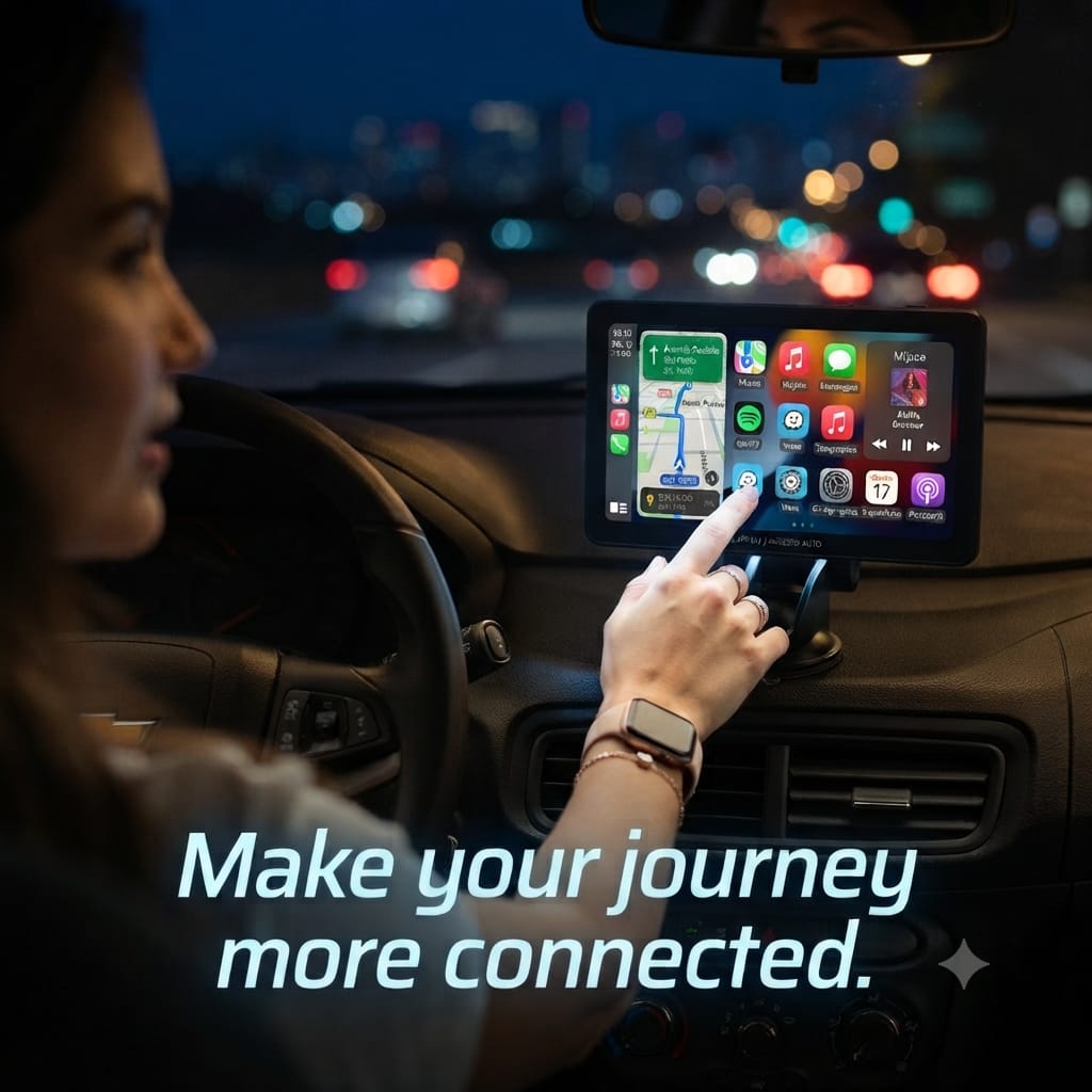 Portable CarPlay Screen – Wireless Apple CarPlay & Android Auto